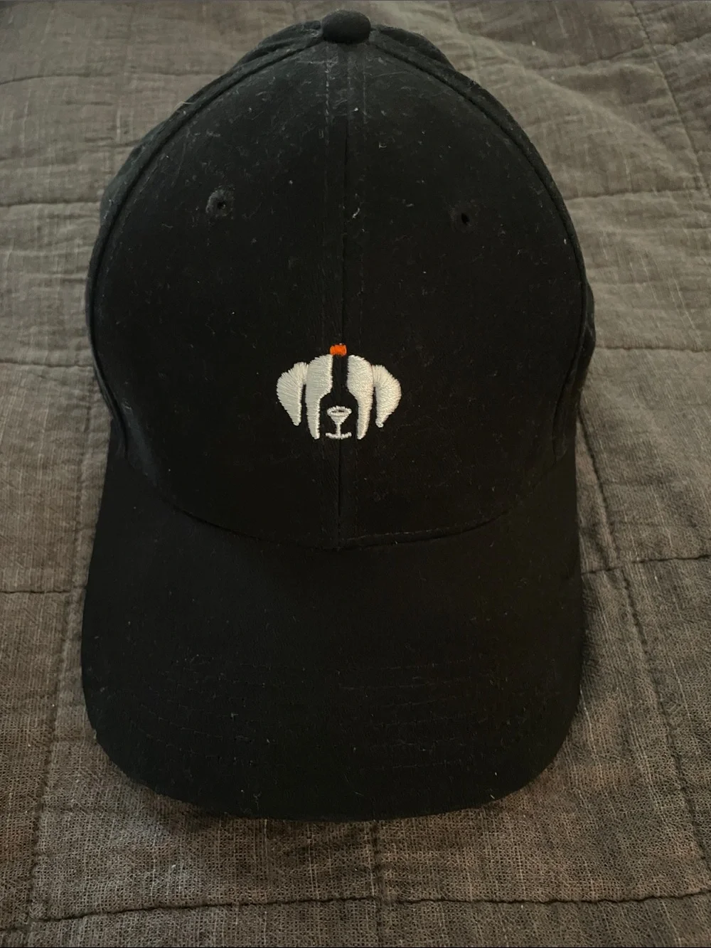 Tito’s Vodka Black Baseball Cap with White Dog Embroidered Accent